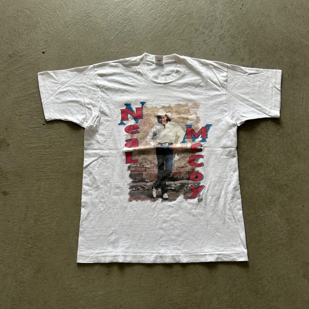 Vintage 90s Neil McCoy Shirt Size Large White 1996 Country Music‎ Tour